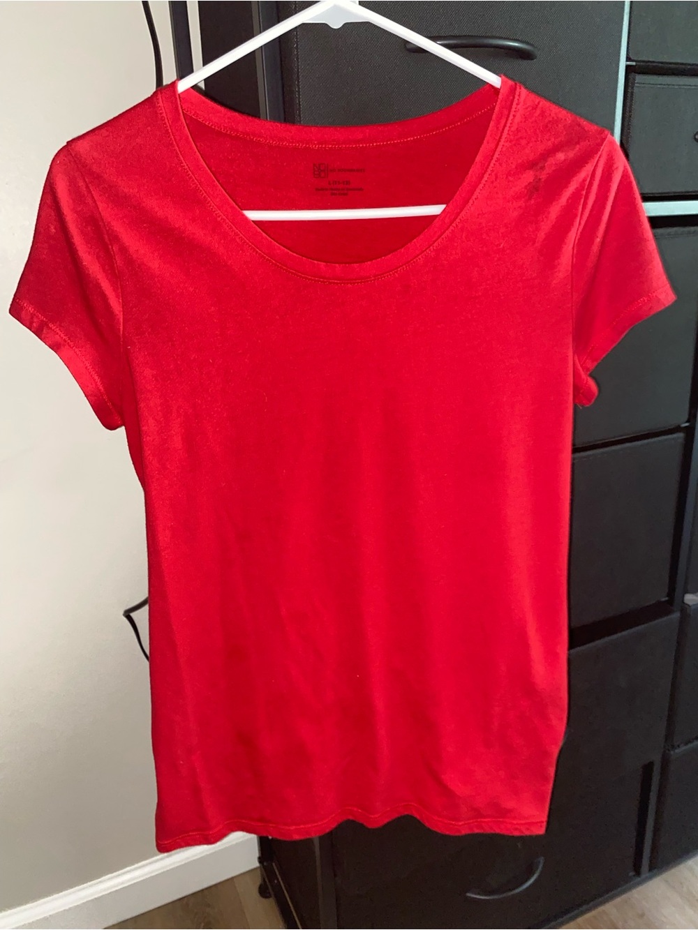 No Boundaries Red Scoop Neck Short Sleeve Tee